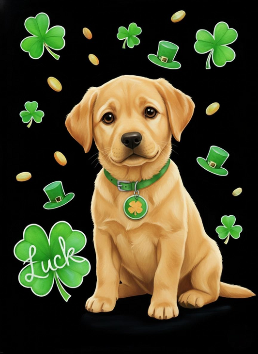 Luck Yellow Labrador Retriever Diamond Art Kit