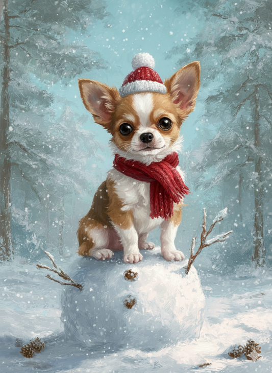 Making a Snowman Chihuahua Diamond Art Kit