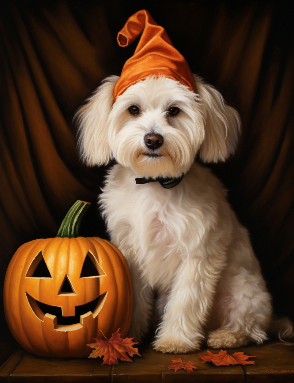 Maltese and Jackolantern Diamond Art Kit