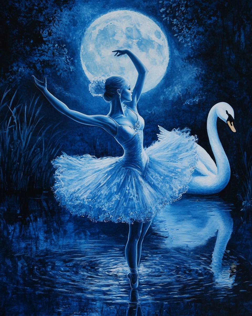 Moonlight Swan Lake Diamond Art Kit