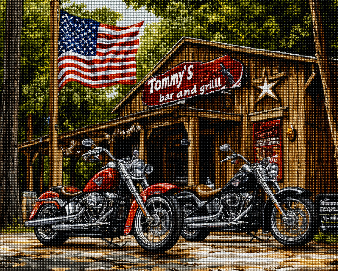 Motorcycles Bar And Grill Diamond Art Kit