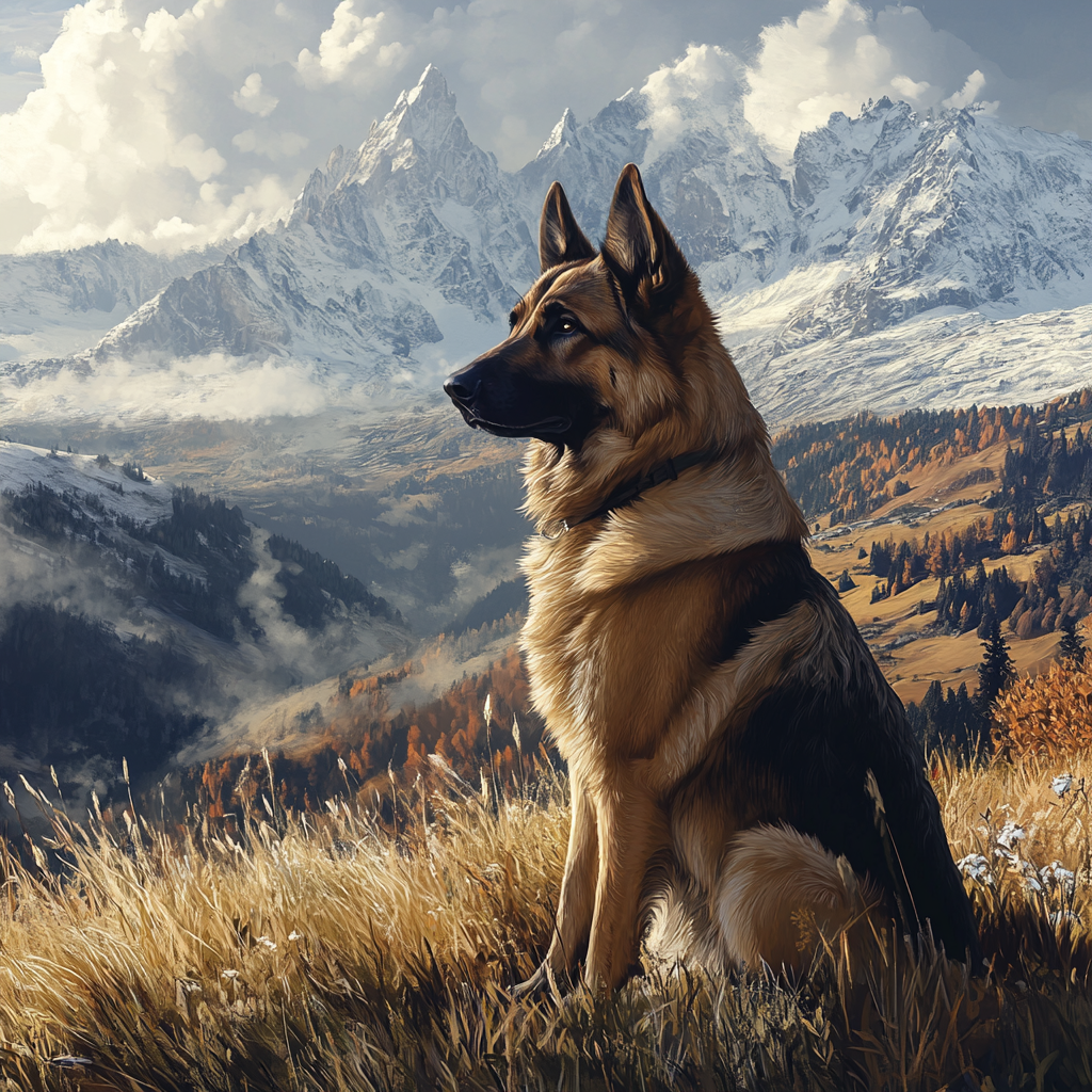 Mountain German Shepherd Diamond Art Kit
