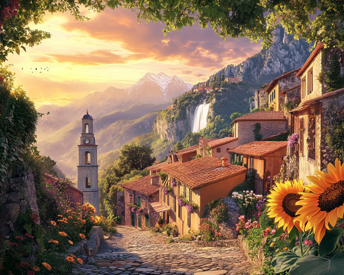 Mountainside Village Diamond Art Kit