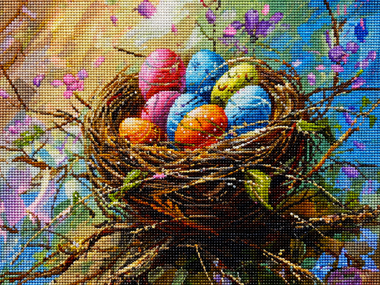 Nest Of Colorful Eggs Diamond Art Kit — diamond art kit canvas