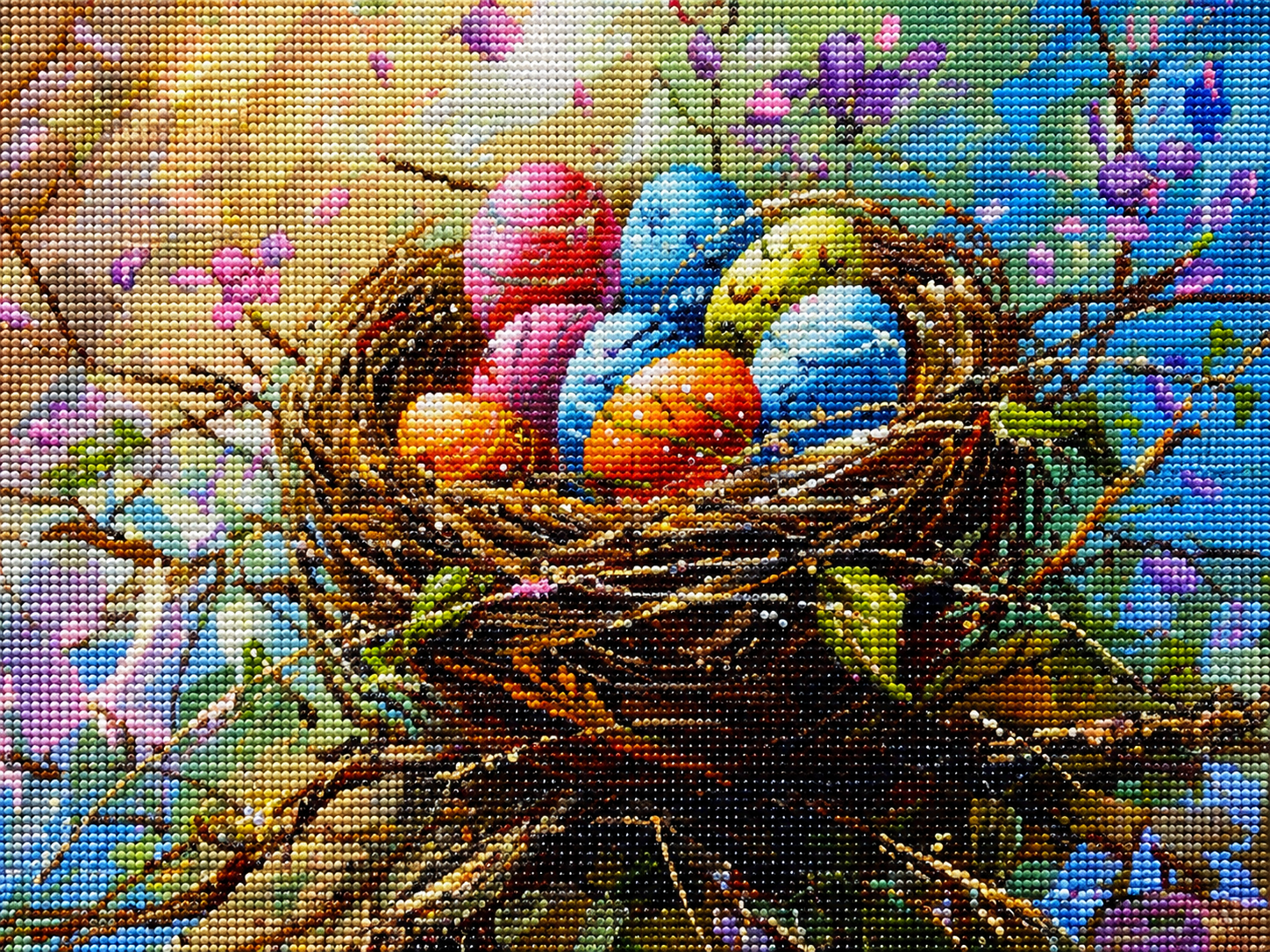 Nest Of Colorful Eggs Diamond Art Kit — diamond art kit canvas