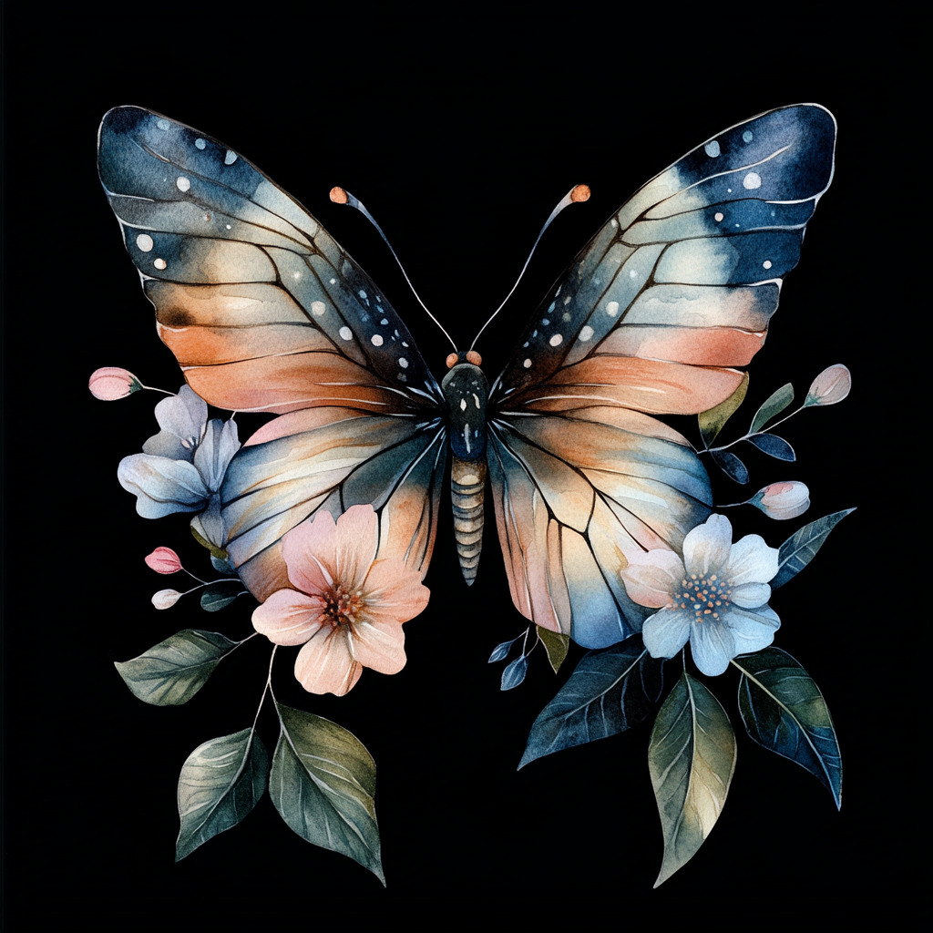 Neutral Shades Butterfly and Flower Diamond Art Kit