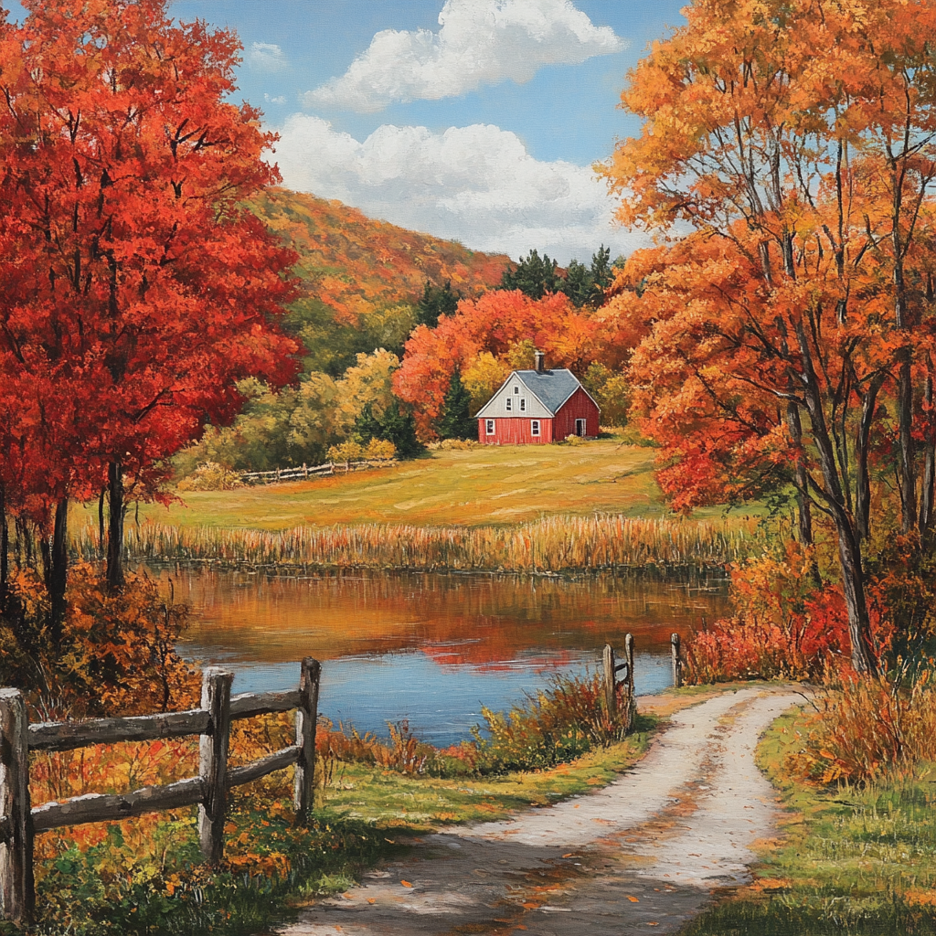 New England Farm and Farm House Diamond Art Kit