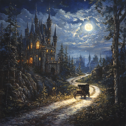 Old Fashioned Car and Castle Diamond Art Kit