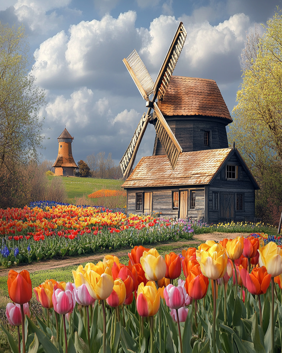 Old Windmill House Diamond Art Kit