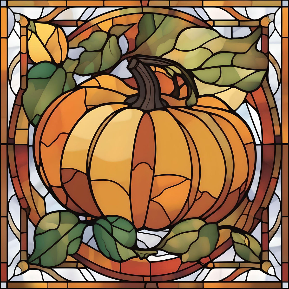 Orange Abstract Pumpkin Diamond Art Kit