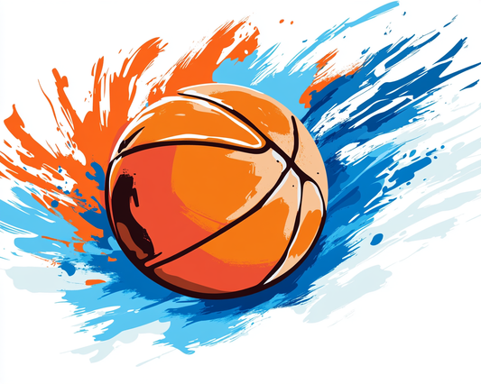 Orange and Blue Basketball Diamond Art Kit