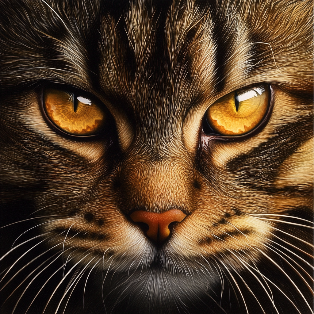 Orange Cat Eyes Diamond Art Kit