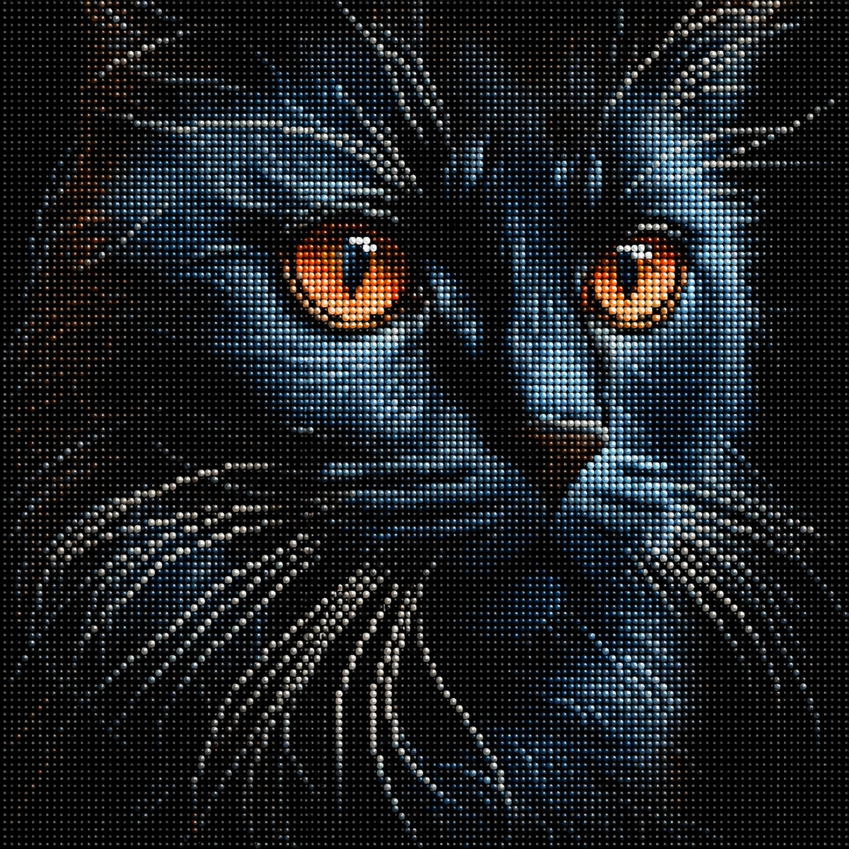 Orange Eye Black Cat Diamond Art Kit