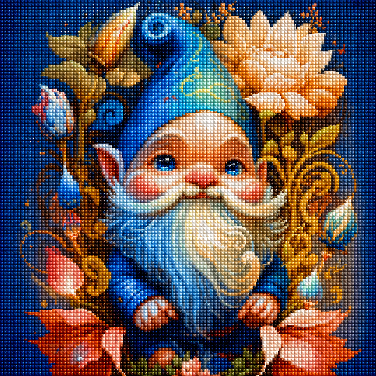 Orange Flower Gnome Diamond Art Kit