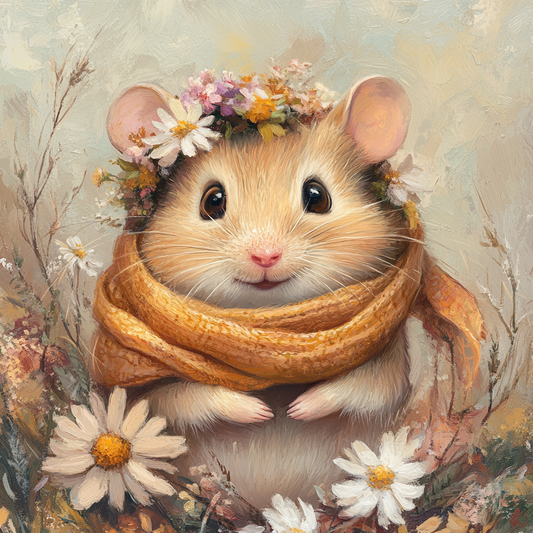 Orange Scarf Hamster Diamond Art Kit