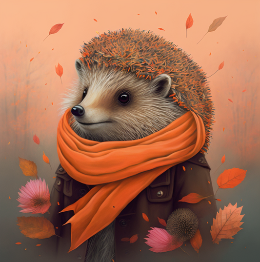 Orange Scarf Hedgehog Diamond Art Kit