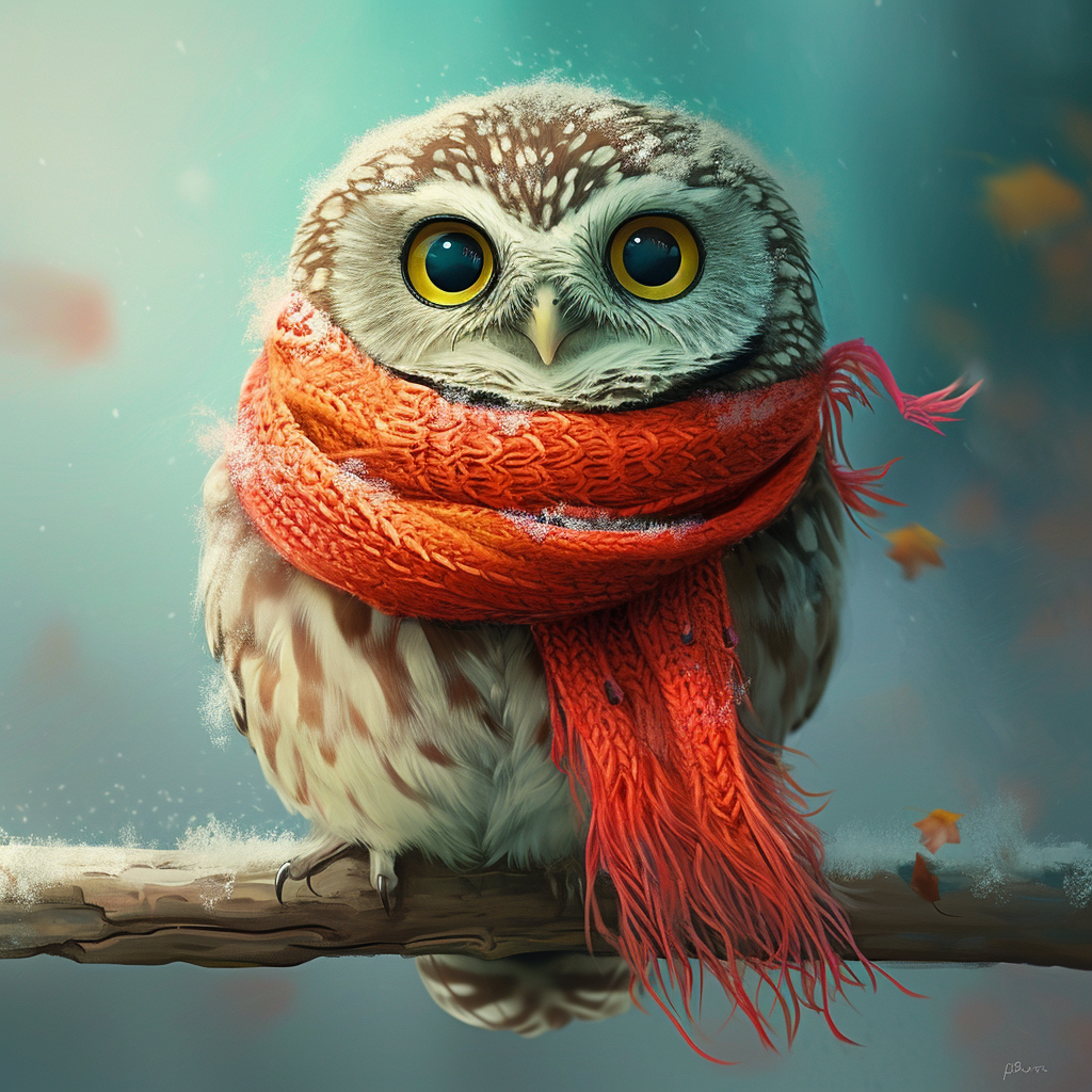 Orange Scarf Owl Diamond Art Kit