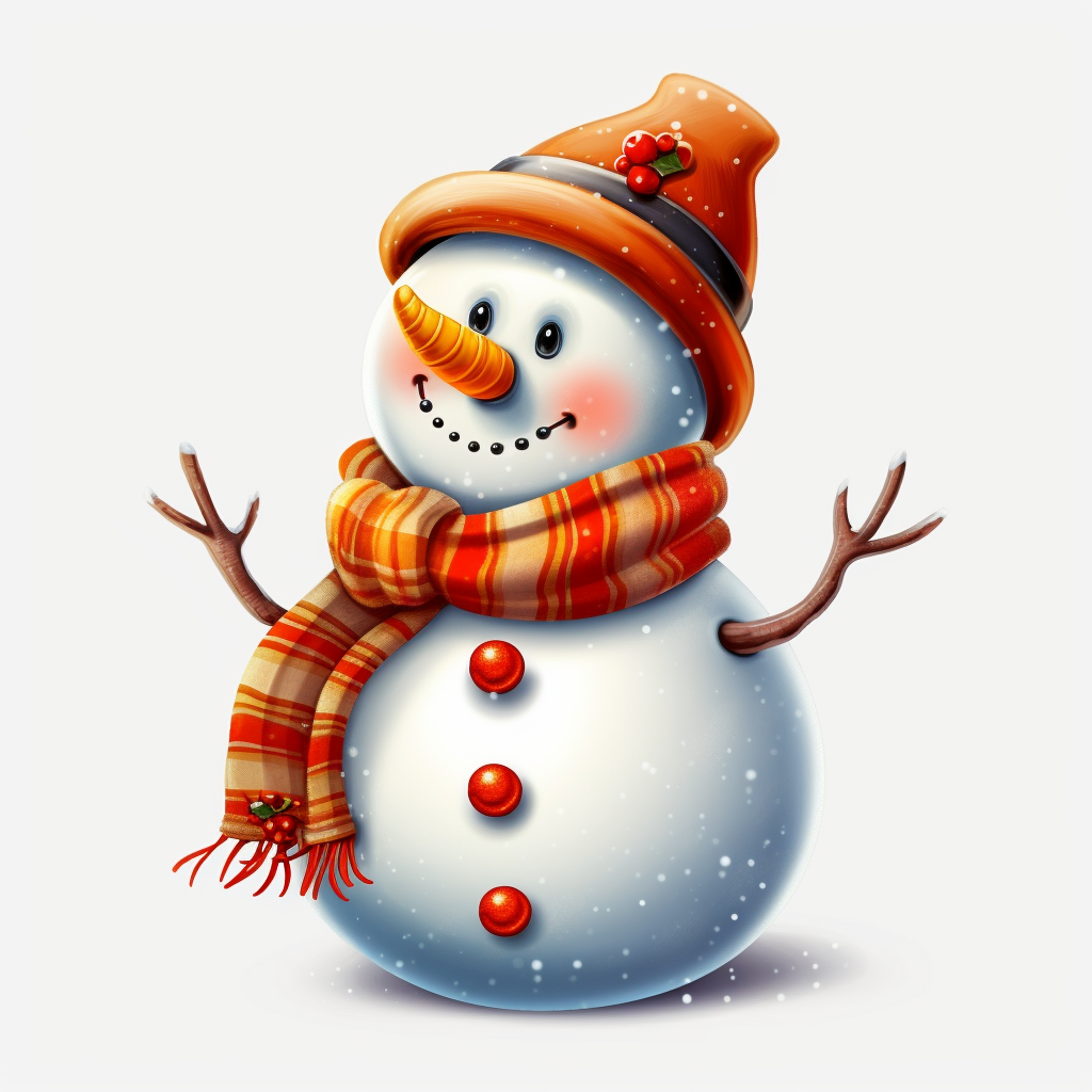 Orange Scarf Snowman Diamond Art Kit