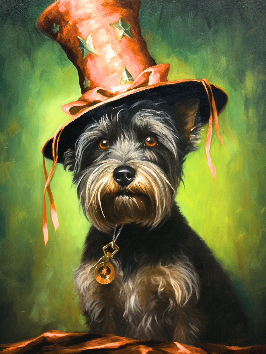 Orange Star Hat Schnauzer Diamond Art Kit