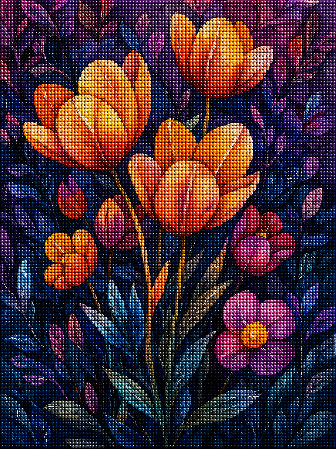 Ornamental Tulips Diamond Art Kit