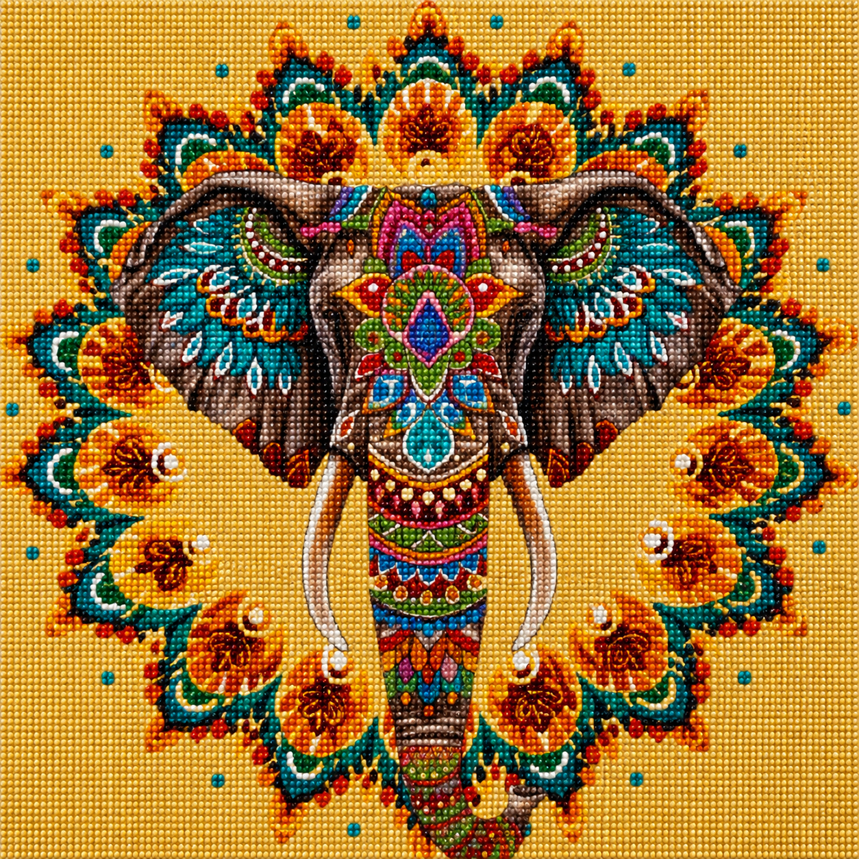 Ornate Elephant Mandala Diamond Art Kit