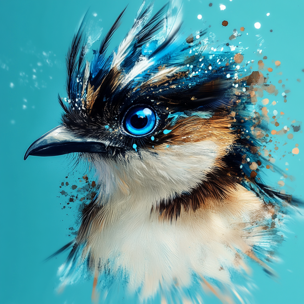 Painted Blue Eye Bird Diamond Art Kit