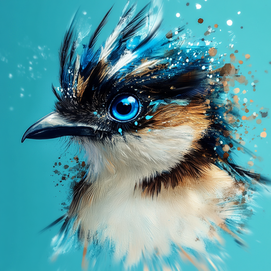 Painted Blue Eye Bird Diamond Art Kit