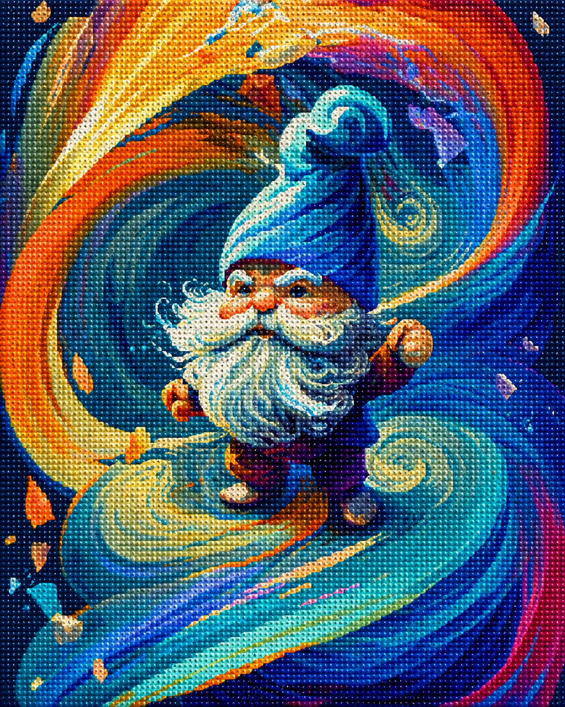 Paint Swirls Gnome Diamond Art Kit — diamond art kit canvas