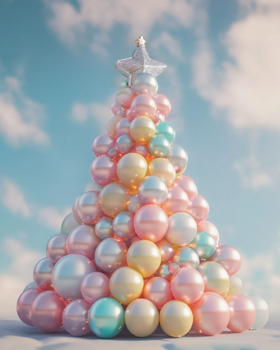Pastel Ball Christmas Tree Diamond Art Kit