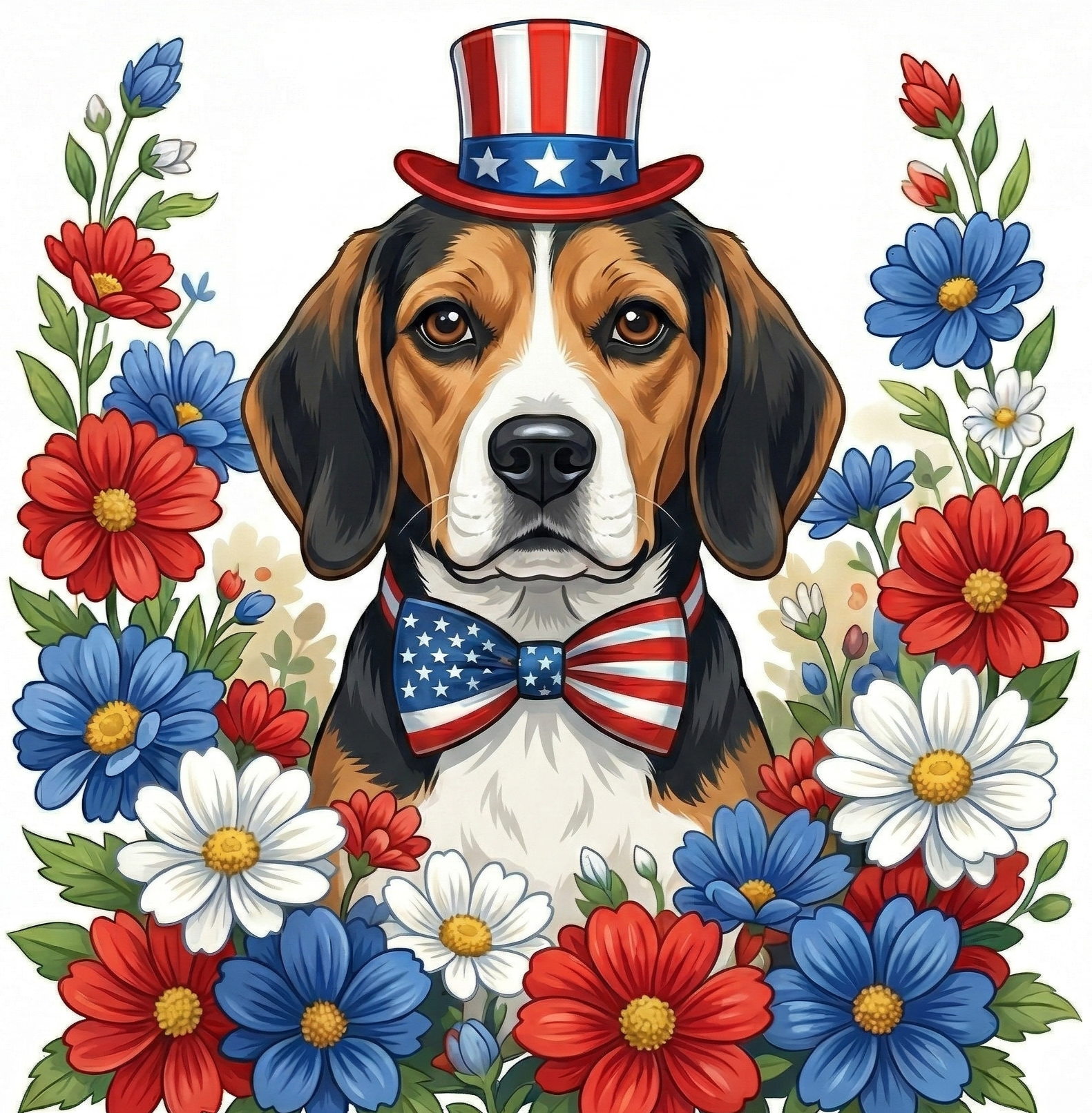Patriotic Beagle Diamond Art Kit
