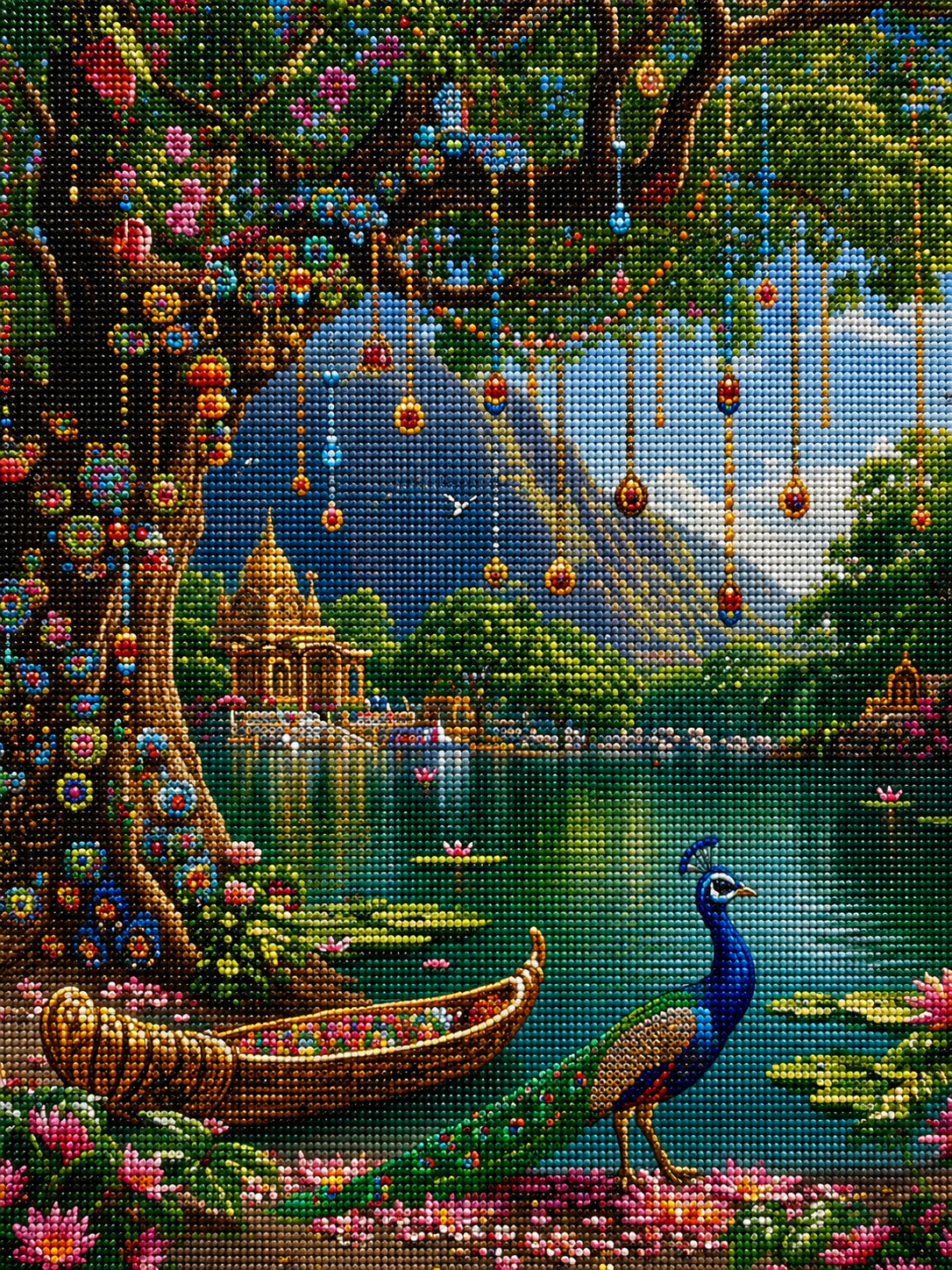 Peacock Under The Tree Diamond Art Kit — diamond art kit canvas