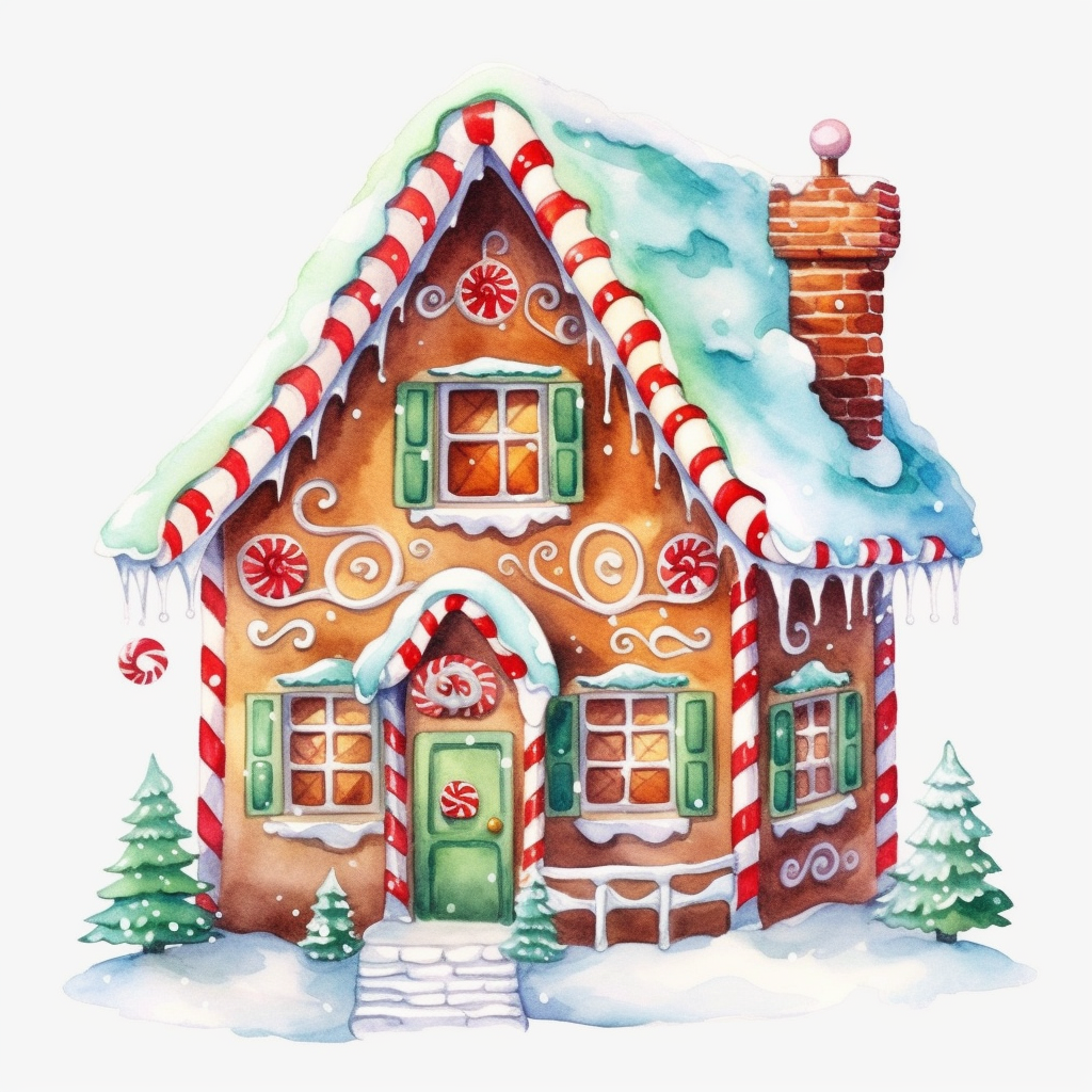 Peppermint Stick Gingerbread House Diamond Art Kit