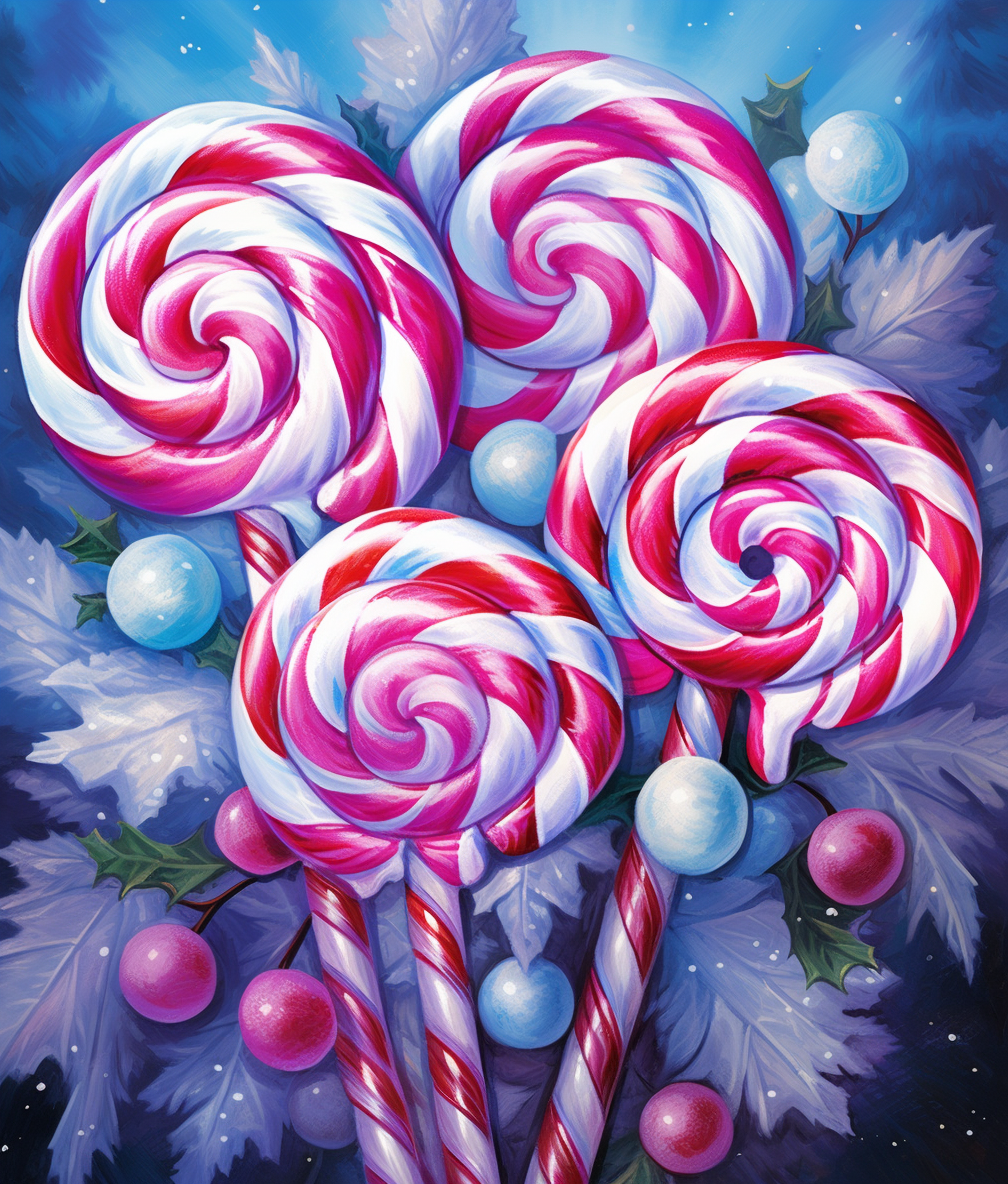 Peppermint Swirl Lollipops Diamond Art Kit