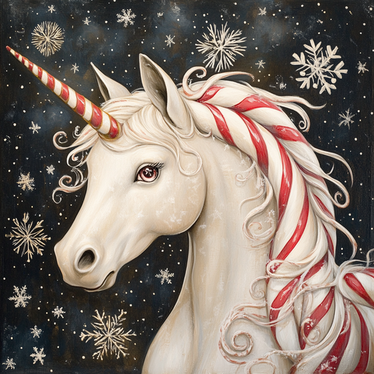 Peppermint Twist Unicorn Diamond Art Kit