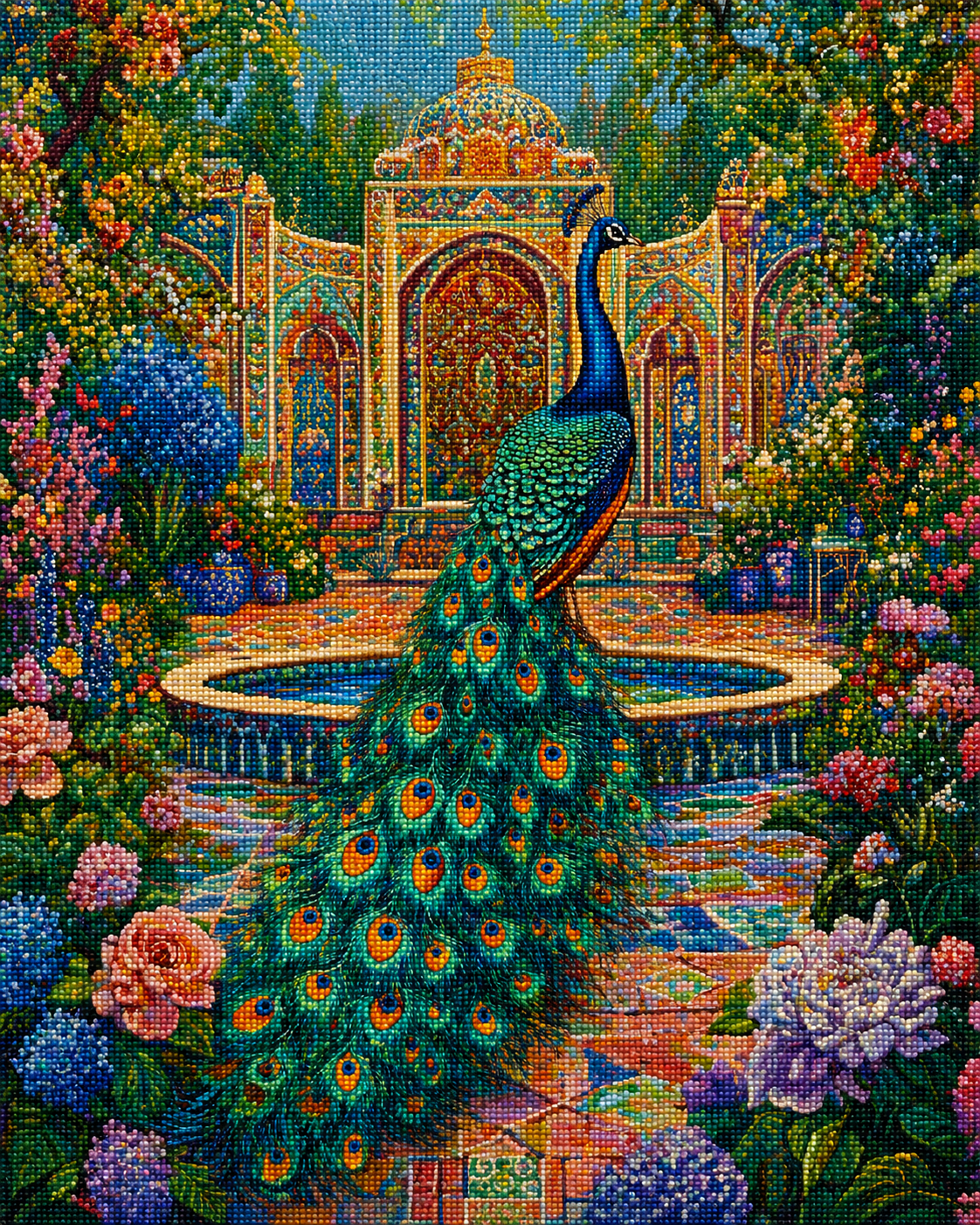 Persian Garden Peacock Diamond Art Kit