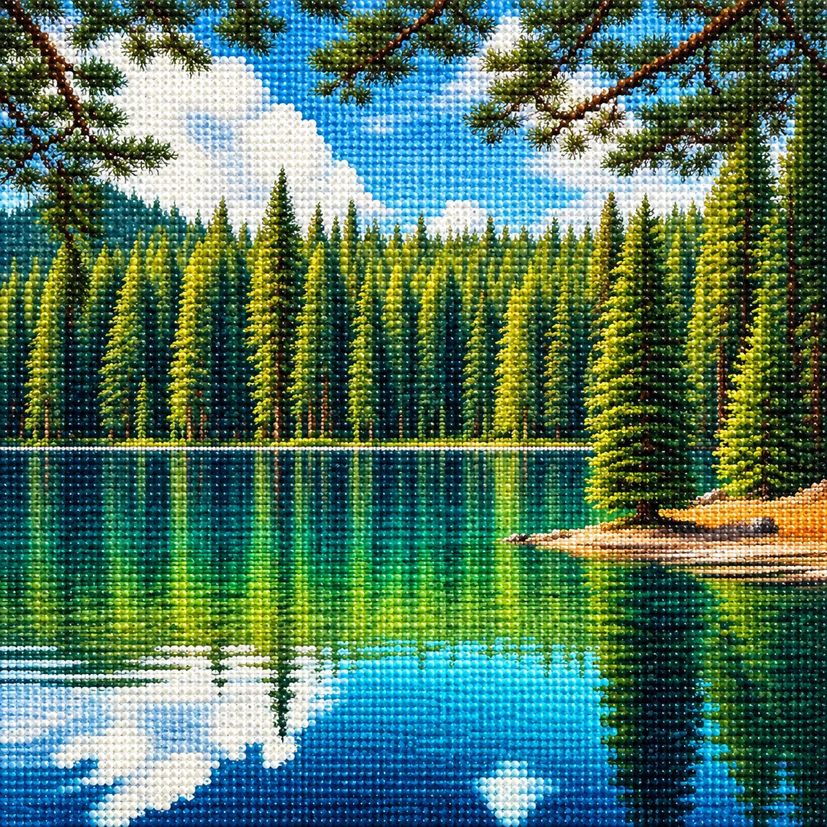 Pine Tree Lake Diamond Art Kit