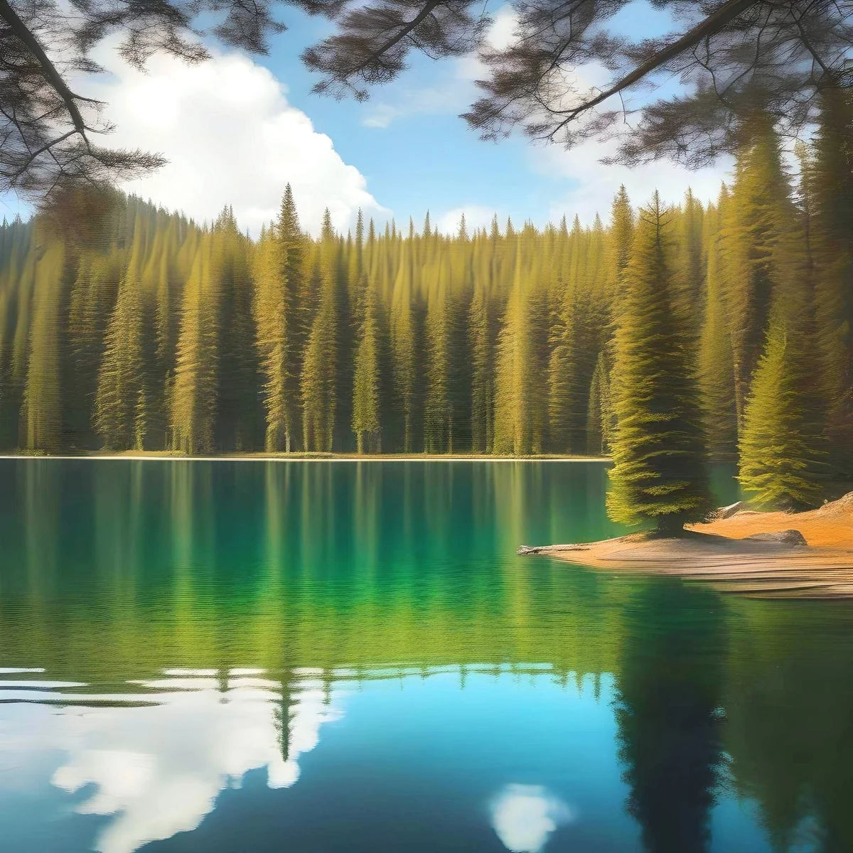 Pine Tree Lake Diamond Art Kit
