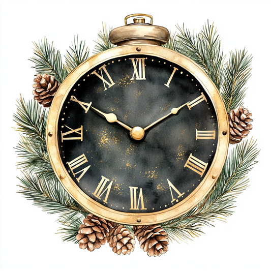 Pinecones Pocket Watch Diamond Art Kit