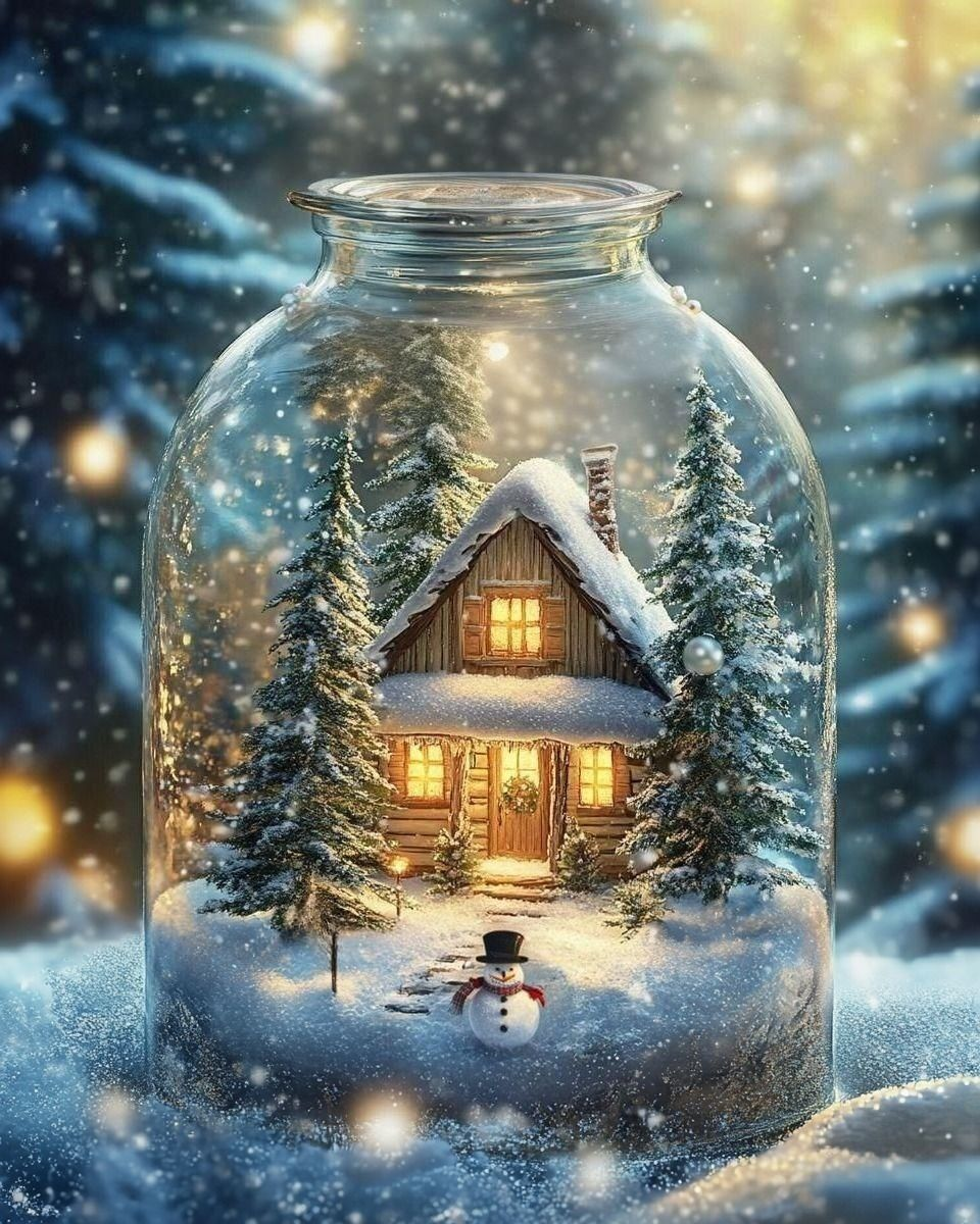 Pine Tree Cabin Jar Diamond Art Kit