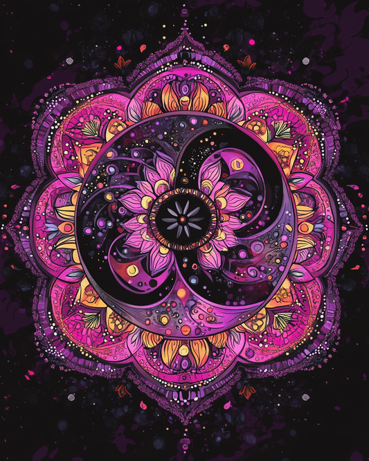 Pink and Purple Flower Mandala Diamond Art Kit
