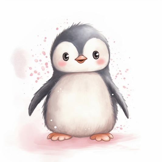 Pink Floor Penguin Diamond Art Kit