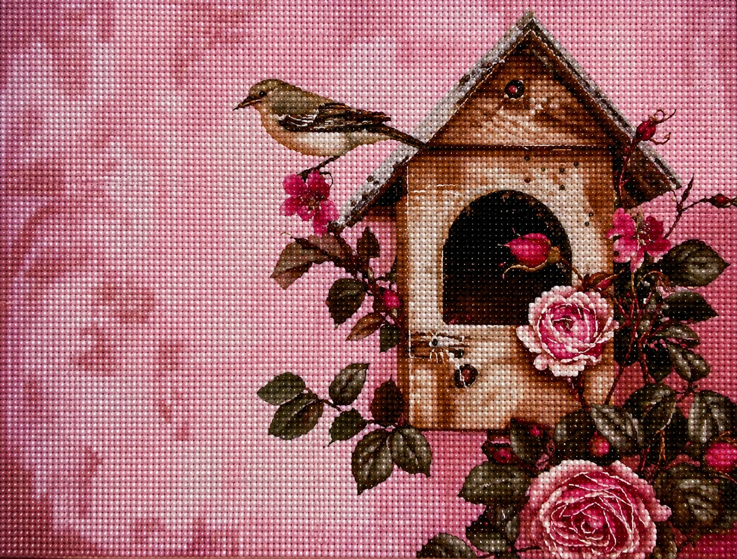 Pink Paint Birdhouse Diamond Art Kit