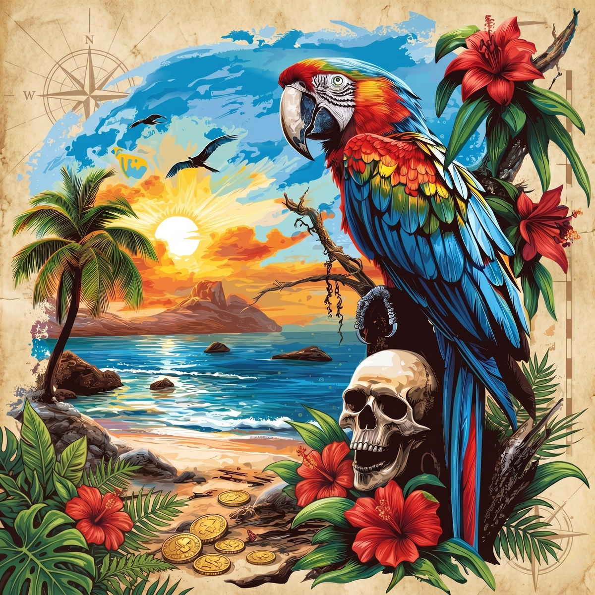 Pirates Parrot Diamond Art Kit