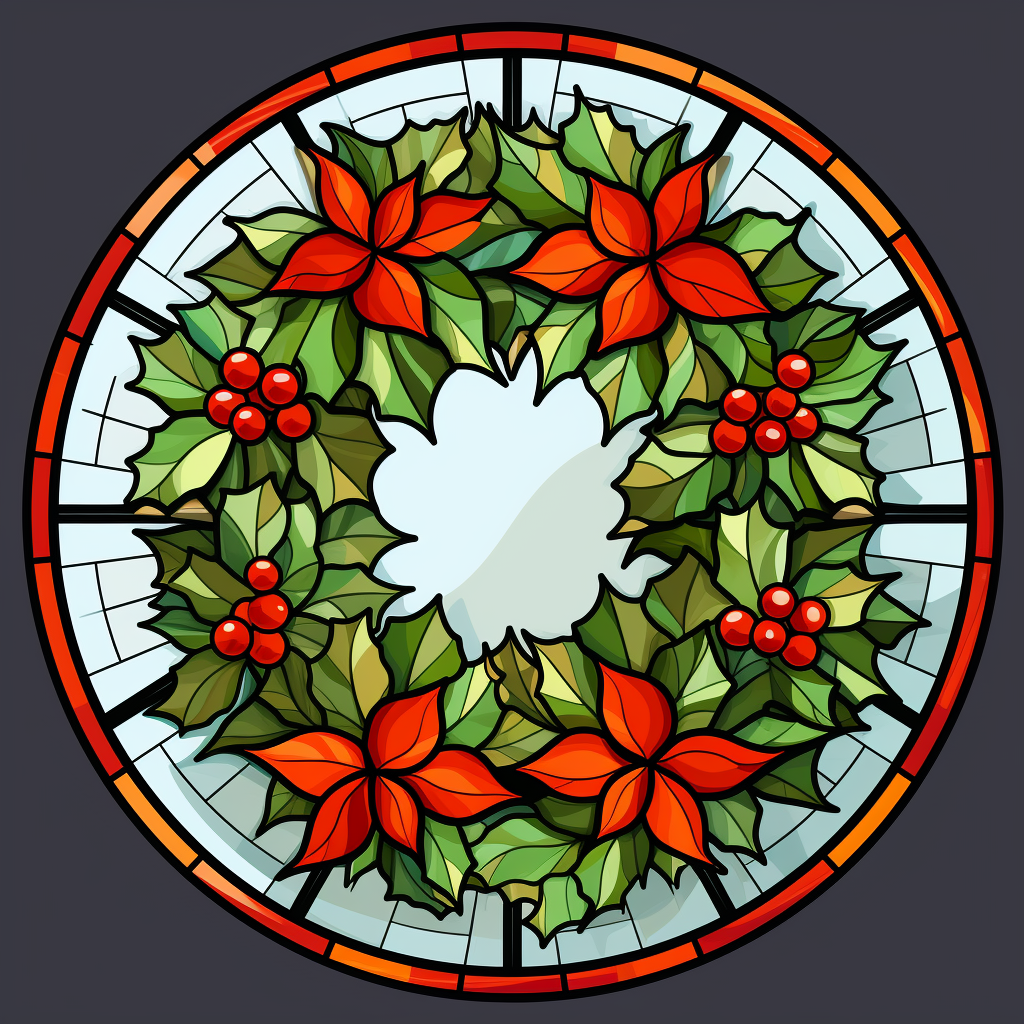Poinsettia Wreath Abstract Diamond Art Kit