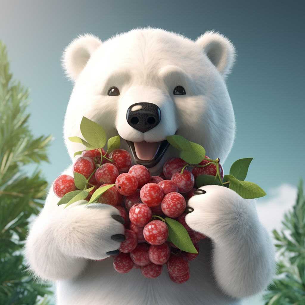 Polar Bear and Berries Diamond Art Kit