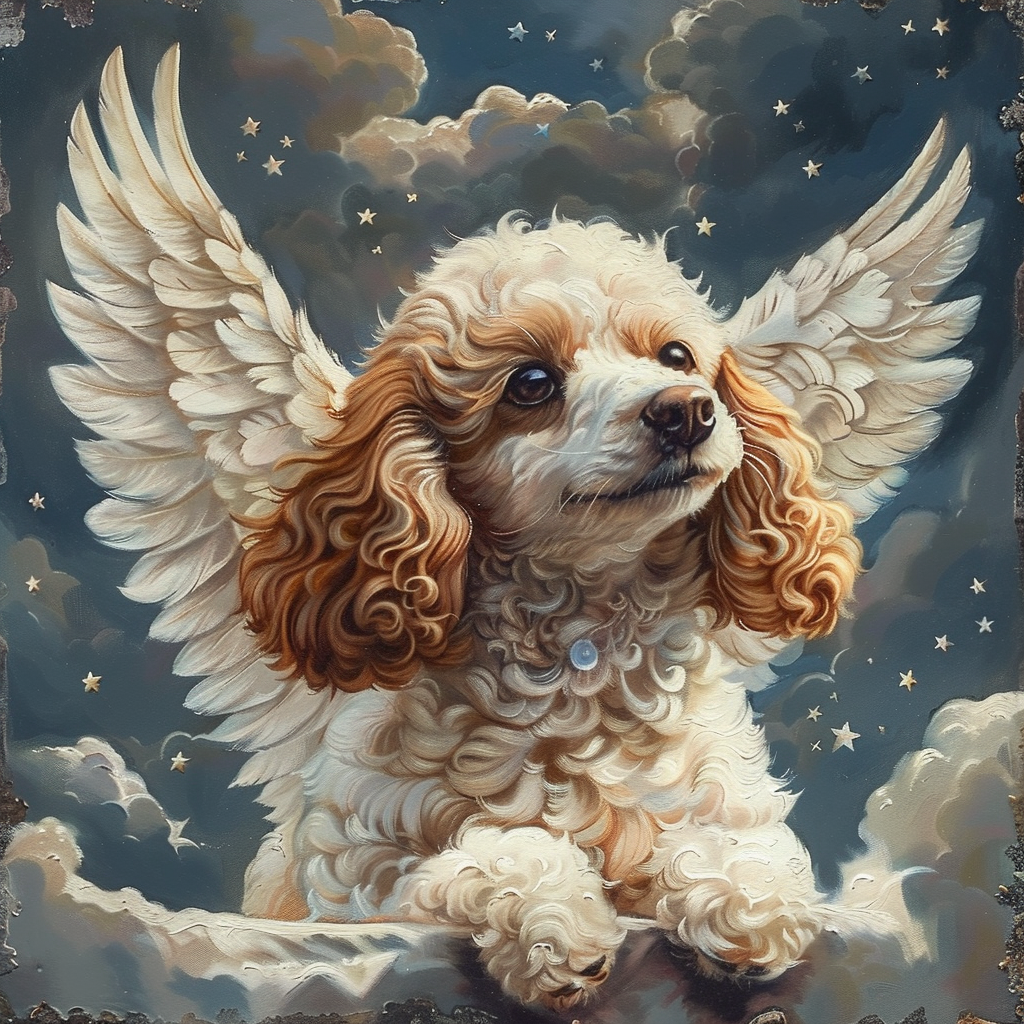 Poodle Angel Diamond Art Kit