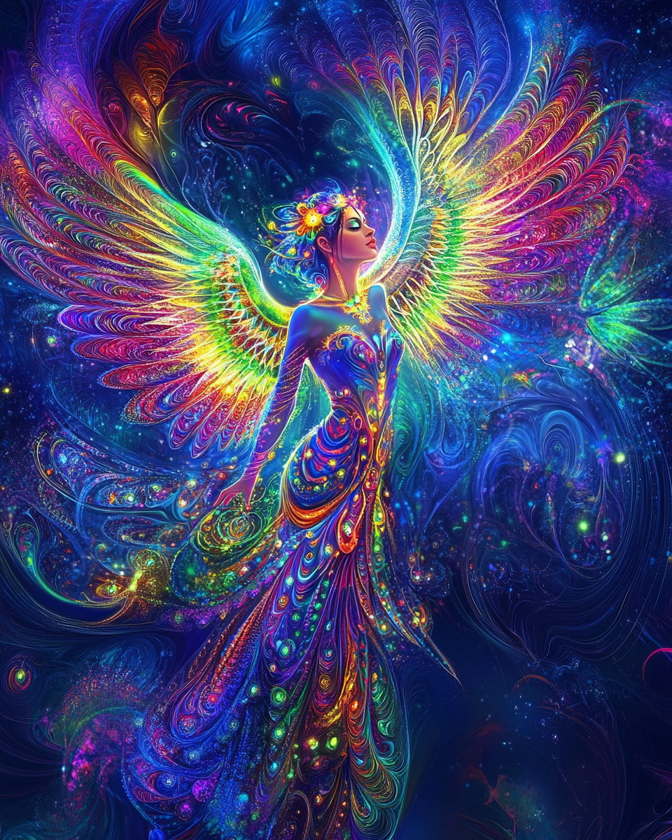 Psychedelic Fractal Angel Diamond Art Kit