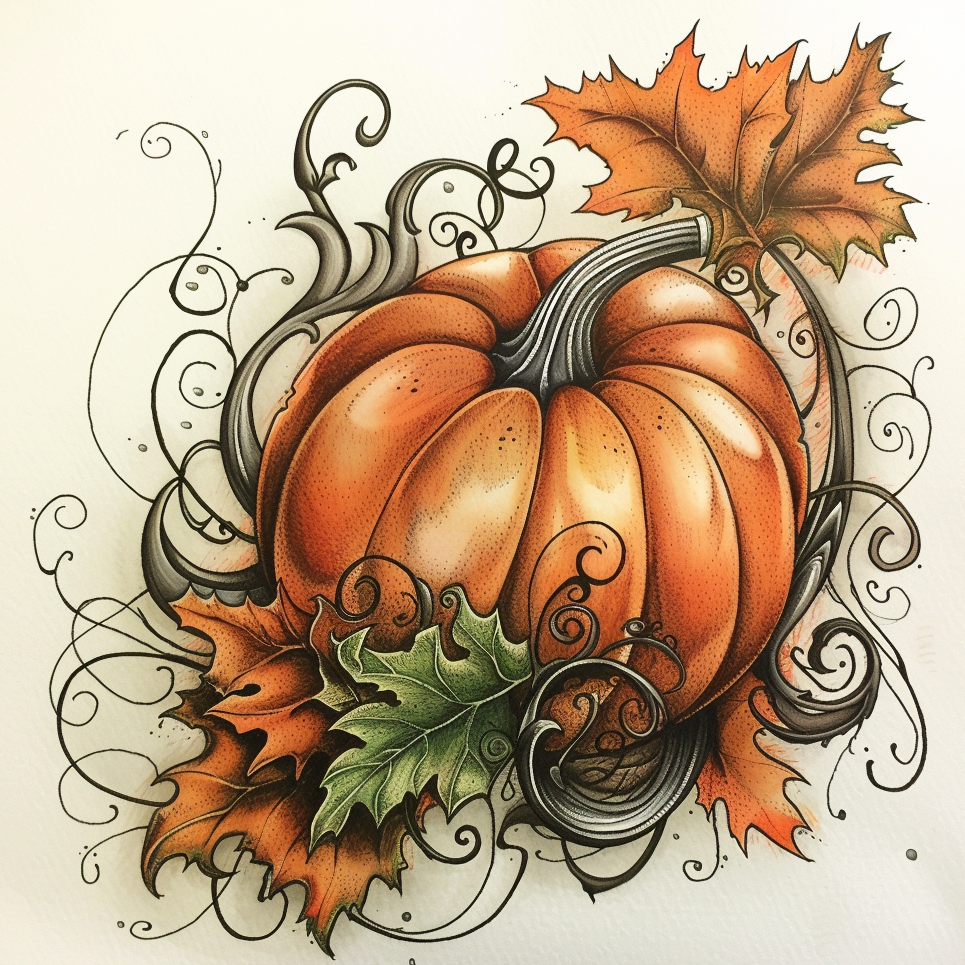 Pumpkins and Leaves Design Diamond Art Kit