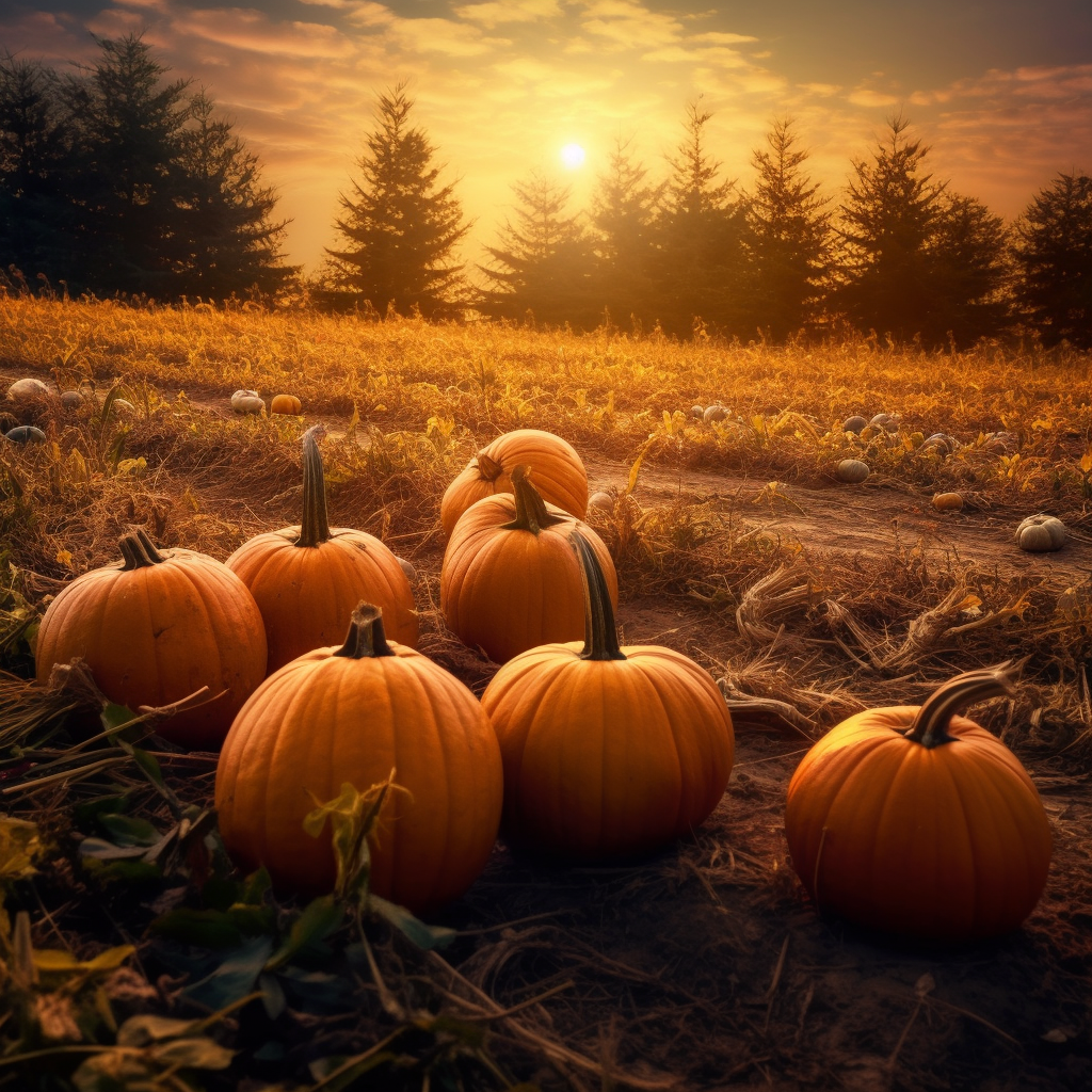 Pumpkins in the Field Diamond Art Kit