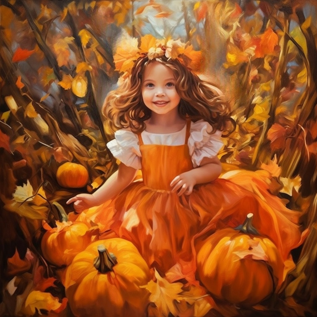 Pumpkin Patch Girl Diamond Art Kit